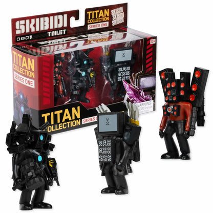 SKIBIDI Toilet Titan 3 Pack – All-New Collectibles, Officially Licensed Toilet Merch