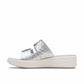Clarks Women's Casual Slide Sandal, Silver Metallic, 7