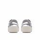 Clarks Women's Casual Slide Sandal, Silver Metallic, 7