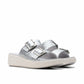 Clarks Women's Casual Slide Sandal, Silver Metallic, 7