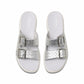 Clarks Women's Casual Slide Sandal, Silver Metallic, 7