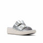 Clarks Women's Casual Slide Sandal, Silver Metallic, 7