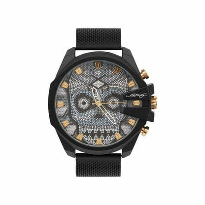 Ed Hardy Men s Matte Black Mesh Bracelet Watch 53mm