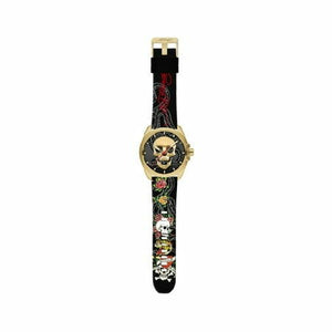 Ed Hardy Men s Matte Black Silicone Strap Watch 46mm
