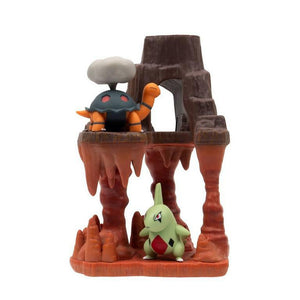 Pokemon 6-in Volcanic Cave Environment Figure Pack with 2-in Figure Larvitar and Torkoal