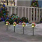 Christmas Grinch Battery-Operated Pathway Stakes (4 Count) With Santa Hat LED