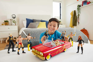 Mattel WWE Action Figure & Toy Vehicle Set, Rey Mysterio Main Event Figure & Lucha Low Rider Car with Launching Action & Hydraulics