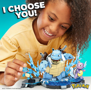 MEGA Pokémon Action Figure Building Toys for Kids, Squirtle Evolution Set with 379 Pieces, 3 Characters, Wartortle and Blastoise