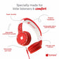 Tonies Foldable Wired Headphones for Kids - Comfortably Designed to fit On-Ear - Works with Toniebox and All 3.5mm Devices - Red
