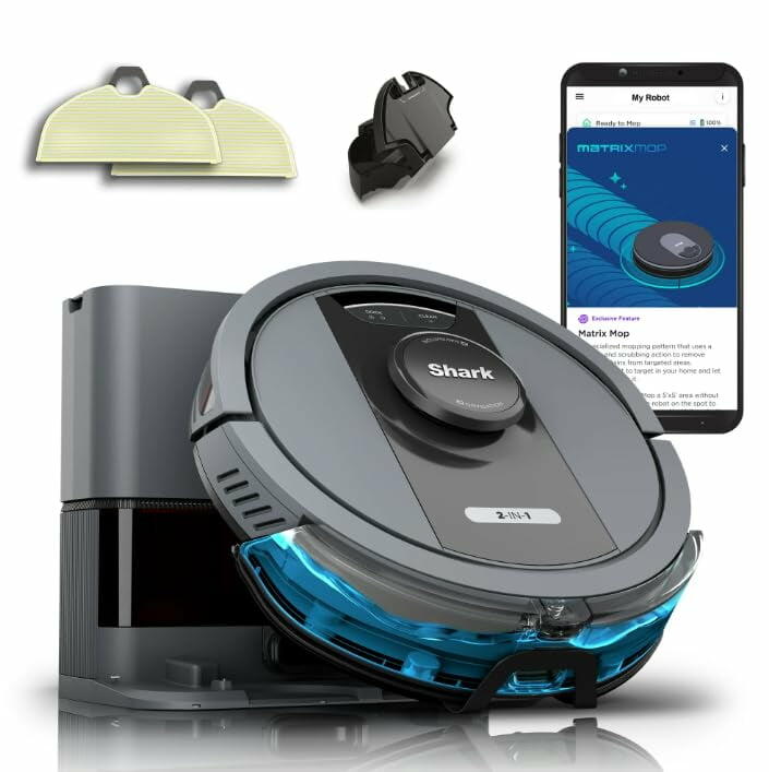 Shark Matrix 2-in-1 Robot Vacuum & Mop Self-Emptying Bagless 30 Day Capacity Base