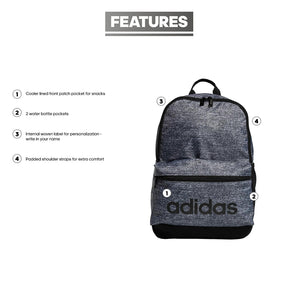adidas Classic 3S Backpack for Boys and Girls, Jersey Onix Grey/Black, One Size