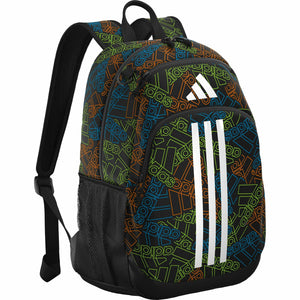 adidas Originator Small Backpack for Men and Women, Athletic Book Bag with Laptop Sleeve, Outline BOS Toss-Black/Black/White, One Size