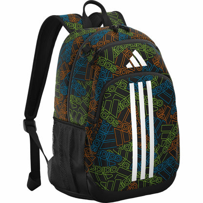 adidas Originator Small Backpack for Men and Women, Athletic Book Bag with Laptop Sleeve, Outline BOS Toss-Black/Black/White, One Size