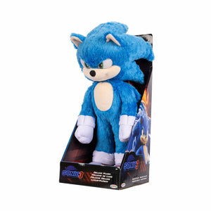 Sonic 3 The Hedgehog The Movie - Official Sega Licensed - Deluxe Sonic Soft Toy - 33cm - Blue Hedgehog - Soft - Realistic Details - Sparkling Eyes - Children's Soft Toy - Collectable - 3 Years +