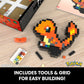 Mega Pokémon Glumanda HTH76 - Buildable Retro Pixel Art Figure with Wall Mount Base for Adult Builders and Collectors