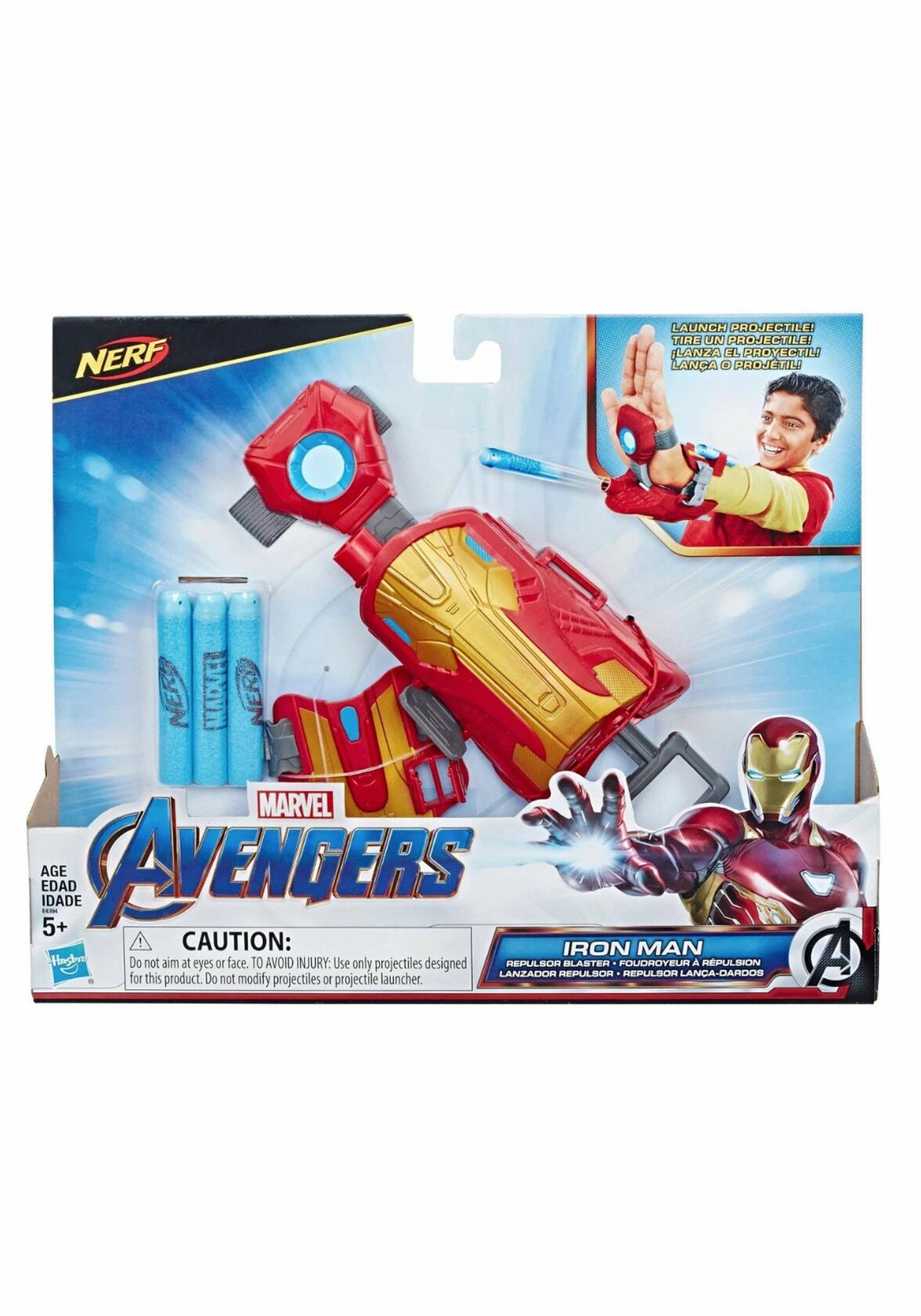 Marvel Avengers Iron Man Blast Repulsor Gauntlet with Nerf Darts for Costume & Role Play