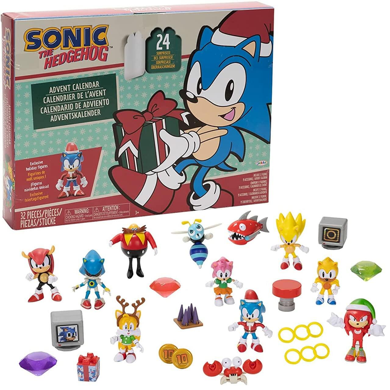 Sonic The Hedgehog Advent Calendar 2025 - 24 Surprises with Exclusive Collectible 2.5 Inch Holiday Action Figures!