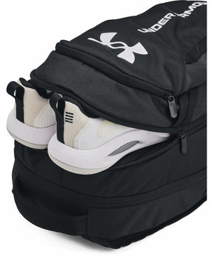Under Armour Unisex Hustle 6.0 Backpack, Black/Black/White, One Size