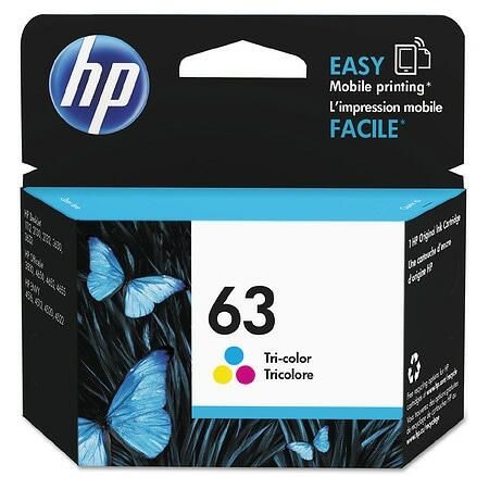 HP 63 Tri-color Ink Cartridge, Works with DeskJet & ENVY Series