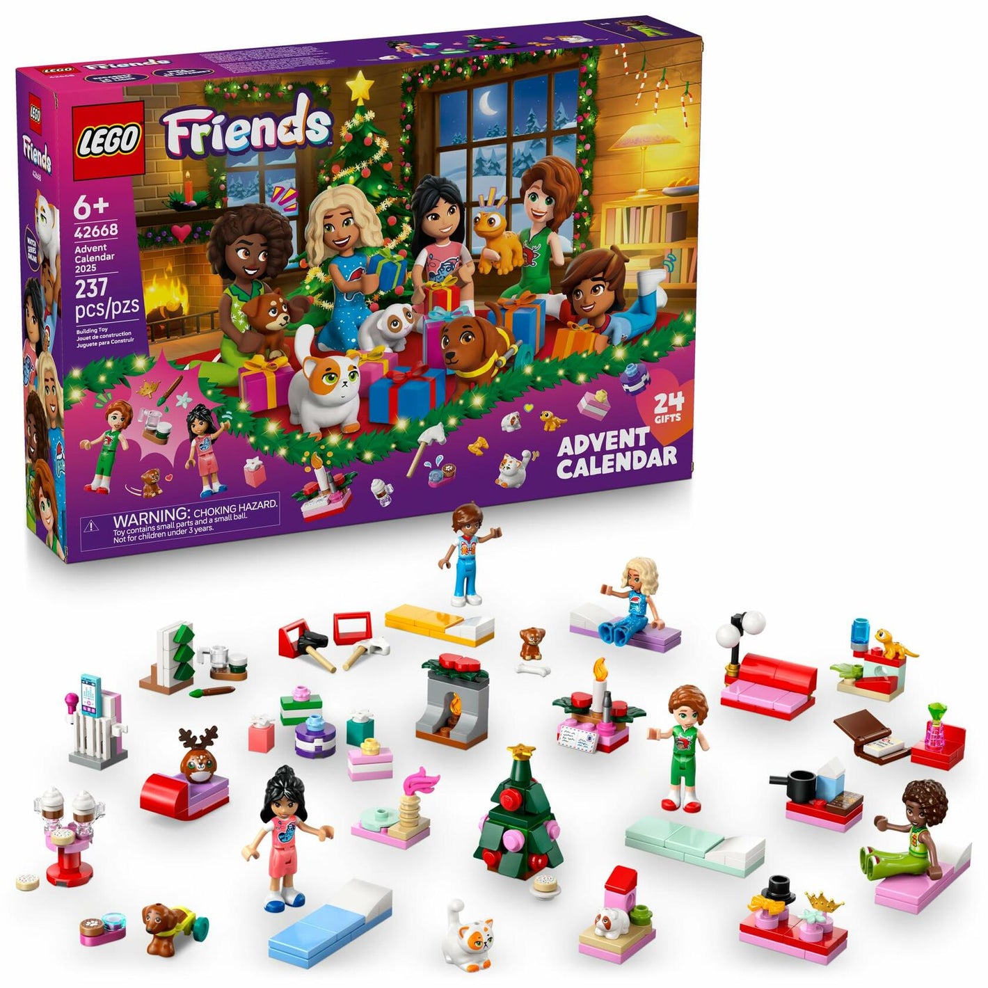LEGO Friends Advent Calendar 2025 Building Toy - Holiday Countdown Set for Girls & Boys, Ages 6+ - 24 Buildable Surprises, 5 Minidolls & 5 Pets - Kids Gift Idea for Christmas - 42668
