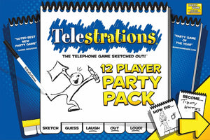 USAopoly Telestrations Party Pack 12 Player | 600 New Phrases to Sketch | Board Game | A Fun Family Game for Kids and Adults | Family Game Night Just Got Better | Telephone Game Sketched Out, Multi-colored