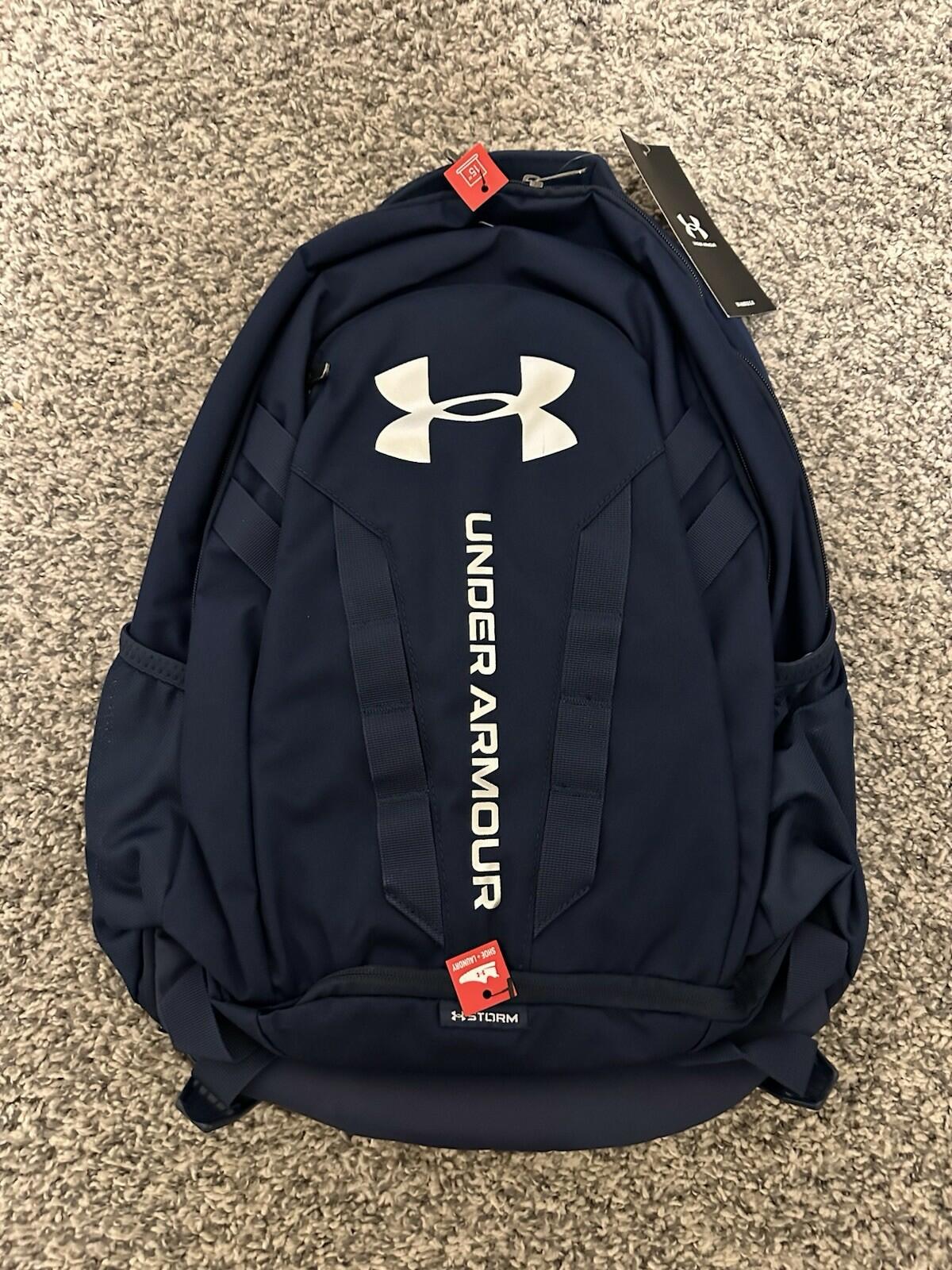 NWT- Under Armour Hustle 15” Backpack Hustle 5.0.  Color:  Academy /Navy