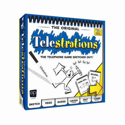 USAOPOLY Telestrations Original 8 Player | Family Board Game | A Fun Family Game for Kids and Adults | Family Game Night Just Got Better | The Telephone Game Sketched Out