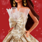 Barbie JBH97 Holiday Barbie Long Hair Signature Black Pretend Doll House Pretend Play 6 Years Old and Up Gold