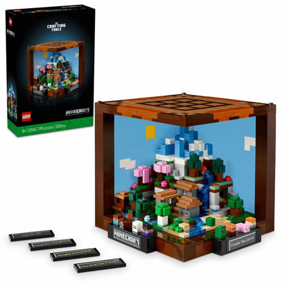 LEGO Minecraft The Crafting Table, Collectible Video Game Building Set with Minecraft Figures, Mobs and Biomes, 15 Year Anniversary Model, Build and Display Minecraft Gift for Adults, 21265