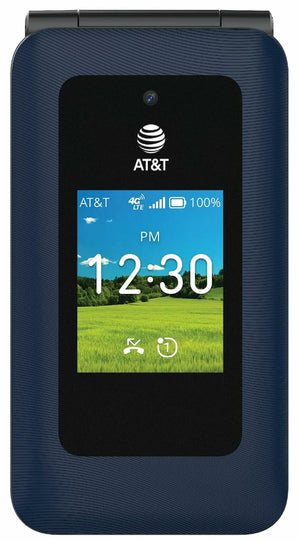 AT&T Cingular U1030AA 6723D Flex 2 Prepaid 4G LTE Flip Phone, 2MP Camera, Android, Classic Navy, Carier Locked to