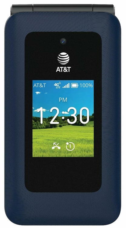 AT&T Cingular U1030AA 6723D Flex 2 Prepaid 4G LTE Flip Phone, 2MP Camera, Android, Classic Navy, Carier Locked to