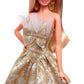 Barbie Signature 2025 Holiday Blonde Fashion Doll Wearing Silver & Gold Gown, Seasonal Collector in Displayable Packaging & Stand