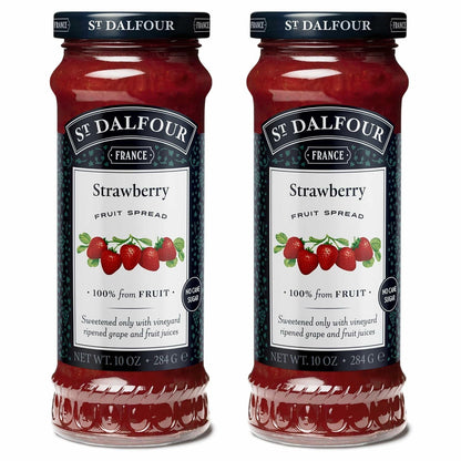 St. Dalfour Strawberry Fruit Spread - 10oz - 100% from Fruit, No Artificial Ingredients, Non-GMO, No Cane Sugars, All Natural - Pack of 2