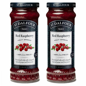 St. Dalfour Red Raspberry Fruit Spread - 10oz - 100% from Fruit, No Artificial Ingredients, Non-GMO, No Cane Sugars, All Natural - Pack of 2